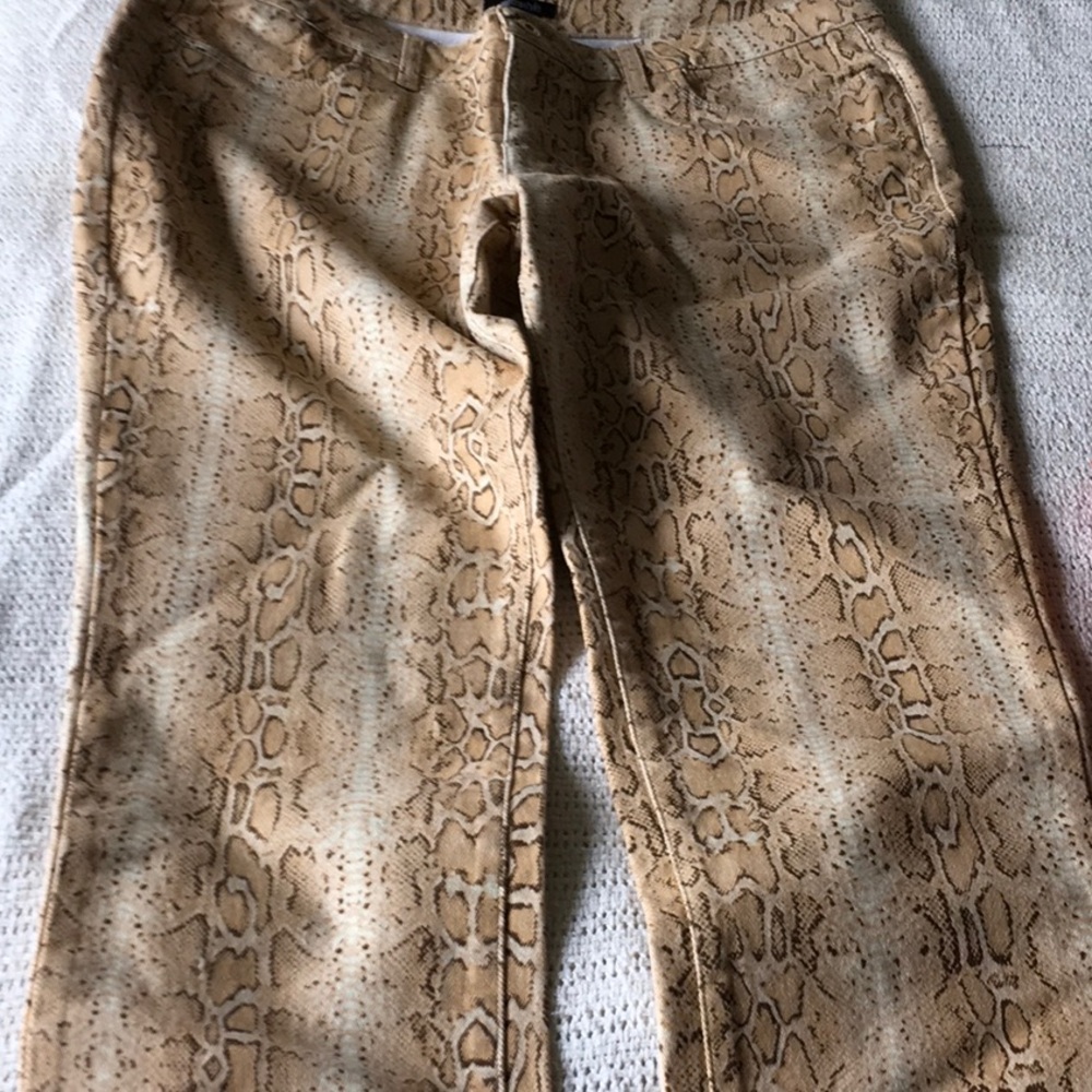 Snake print jeans